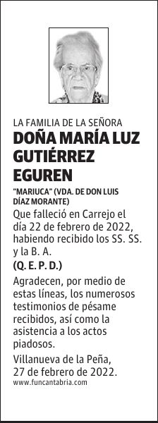DOÑA MARÍA LUZ GUTIÉRREZ EGUREN
