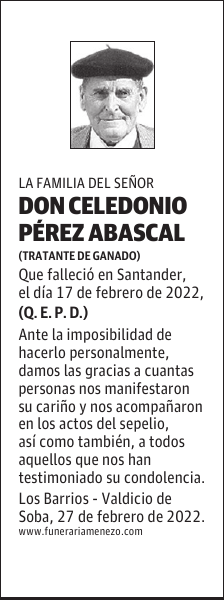DON CELEDONIO PÉREZ ABASCAL