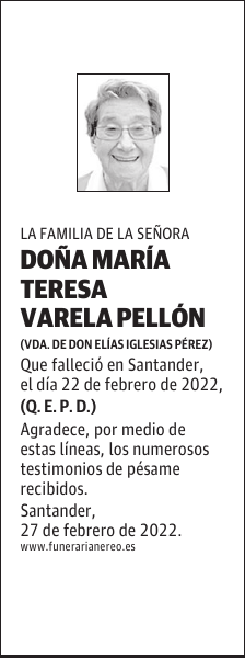 DOÑA MARÍA TERESA VARELA PELLÓN