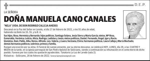 DOÑA MANUELA CANO CANALES