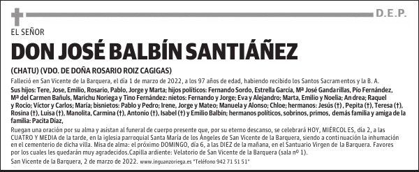 DON JOSÉ BALBÍN SANTIÁÑEZ