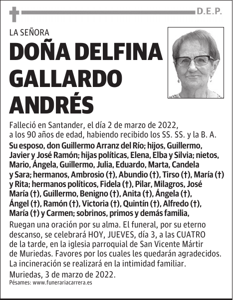 DOÑA DELFINA GALLARDO ANDRÉS