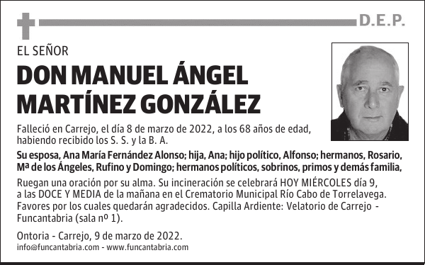 DON MANUEL ÁNGEL MARTÍNEZ GONZÁLEZ