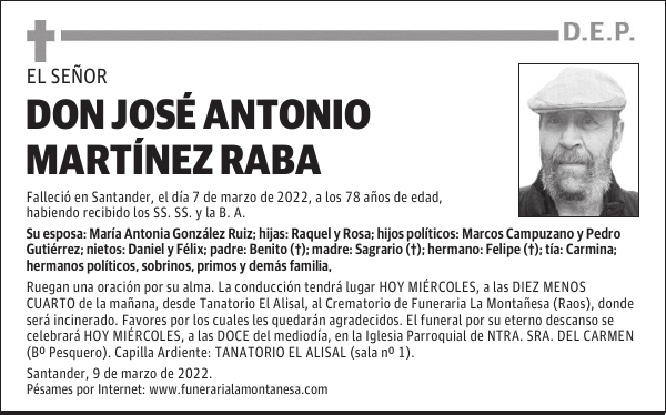 DON JOSÉ ANTONIO MARTÍNEZ RABA
