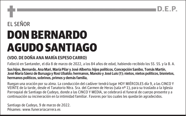 DON BERNARDO AGUDO SANTIAGO