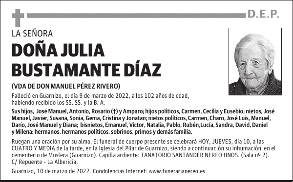 DOÑA JULIA BUSTAMANTE DÍAZ