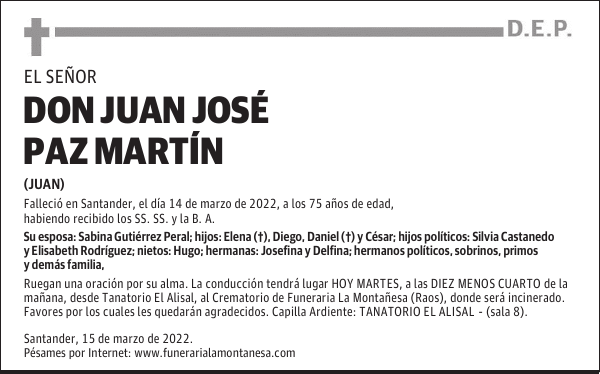 DON JUAN JOSÉ PAZ MARTÍN