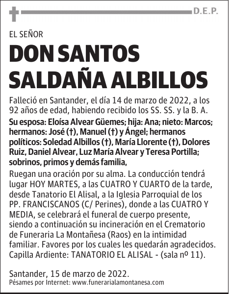 DON SANTOS SALDAÑA ALBILLOS