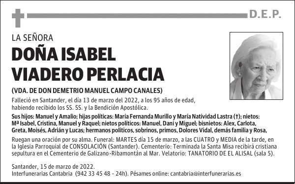 DOÑA ISABEL VIADERO PERLACIA