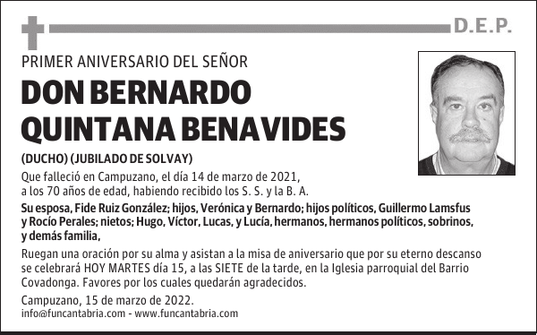 DON BERNARDO QUINTANA BENAVIDES