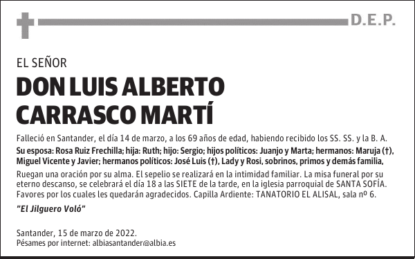 DON LUIS ALBERTO CARRASCO MARTÍ