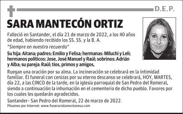 SARA MANTECÓN ORTIZ