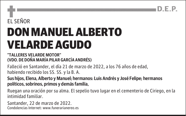 DON MANUEL ALBERTO VELARDE AGUDO