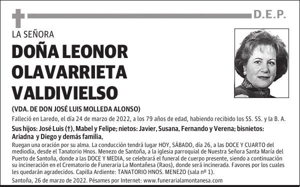 DOÑA LEONOR OLAVARRIETA VALDIVIELSO