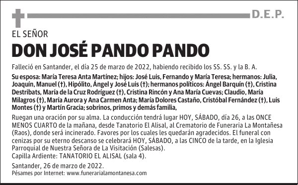 DON JOSÉ PANDO PANDO