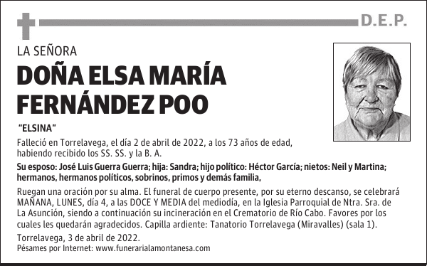 DOÑA ELSA MARÍA FERNÁNDEZ POO