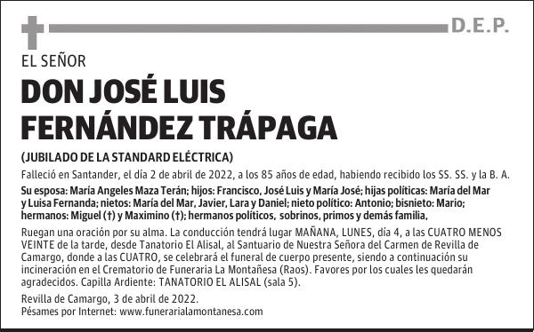 DON JOSÉ LUIS FERNÁNDEZ TRÁPAGA