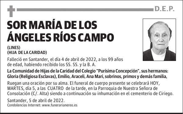SOR MARÍA DE LOS ÁNGELES RÍOS CAMPO