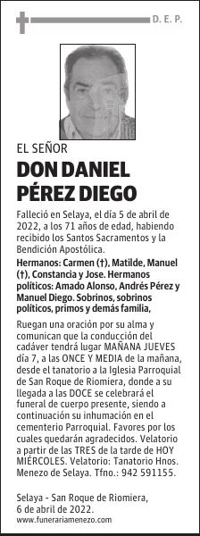 DON DANIEL PÉREZ DIEGO