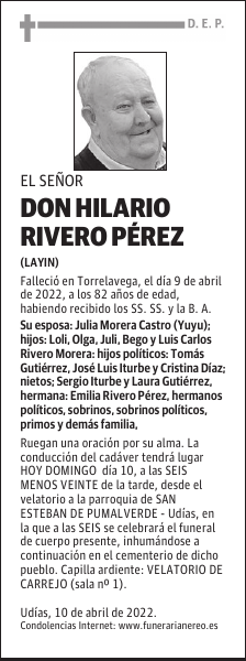 DON HILARIO RIVERO PÉREZ