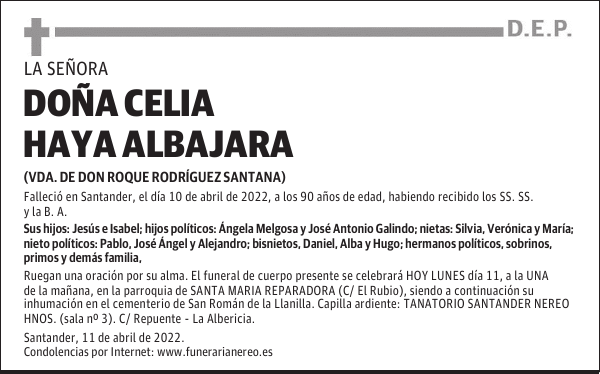 DOÑA CELIA HAYA ALBAJARA