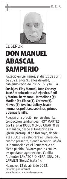 DON MANUEL ABASCAL SAMPERIO