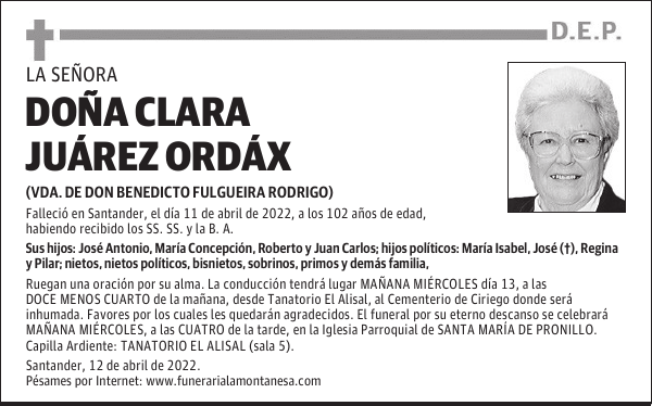 DOÑA CLARA JUÁREZ ORDÁX