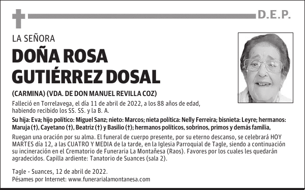 DOÑA ROSA GUTIÉRREZ DOSAL