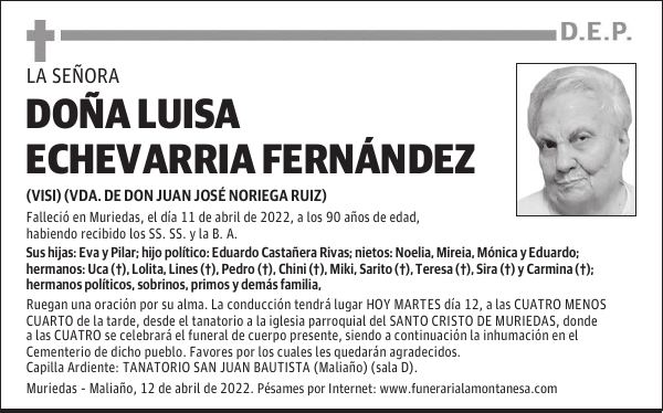 DOÑA LUISA ECHEVARRIA FERNÁNDEZ