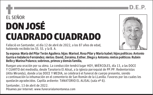 DON JOSÉ CUADRADO CUADRADO