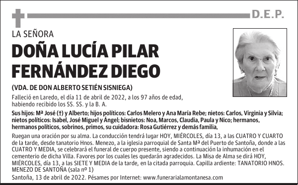 DOÑA LUCÍA PILAR FERNÁNDEZ DIEGO