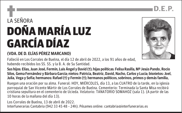 DOÑA MARÍA LUZ GARCÍA DÍAZ