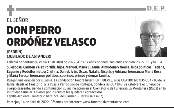 DON PEDRO ORDÓÑEZ VELASCO