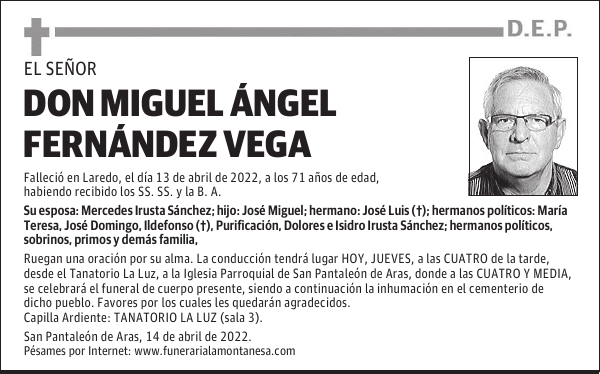 DON MIGUEL ÁNGEL FERNÁNDEZ VEGA