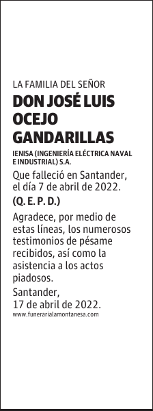 DON JOSÉ LUIS OCEJO GANDARILLAS