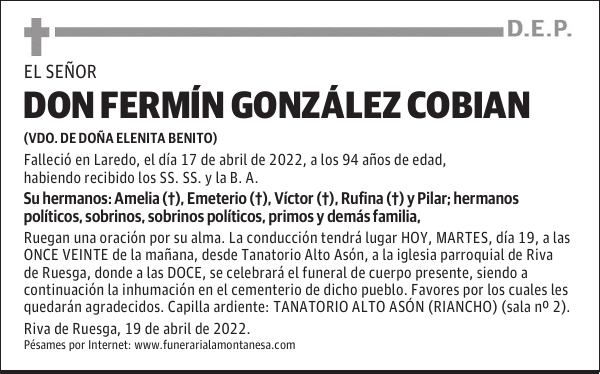 DON FERMÍN GONZÁLEZ COBIAN