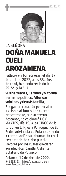 Doña Manuela Cueli Arozamena