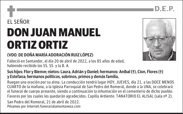 DON JUAN MANUEL ORTIZ ORTIZ