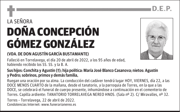 DOÑA CONCEPCIÓN GÓMEZ GONZÁLEZ