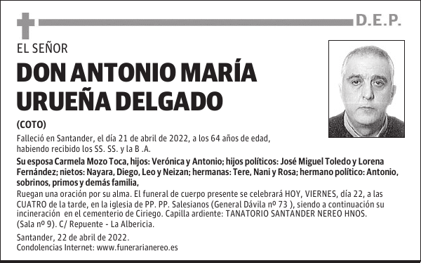DON ANTONIO MARÍA URUEÑA DELGADO
