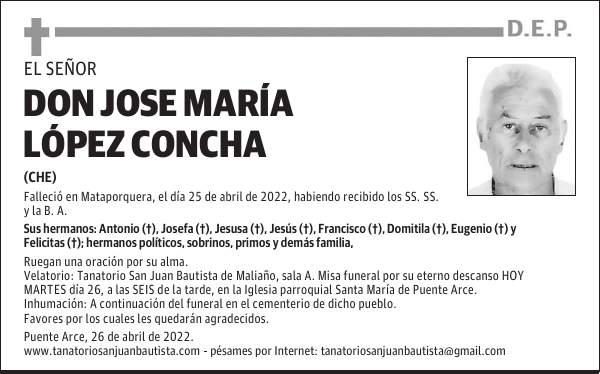 DON JOSE MARÍA LÓPEZ CONCHA