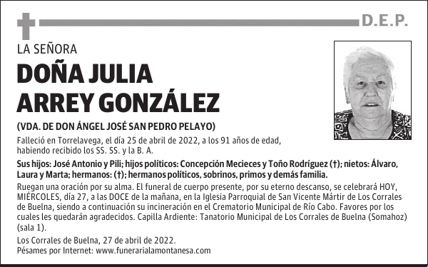 DOÑA JULIA ARREY GONZÁLEZ