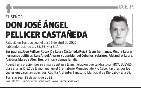 Don José Ángel Pellicer Castañeda