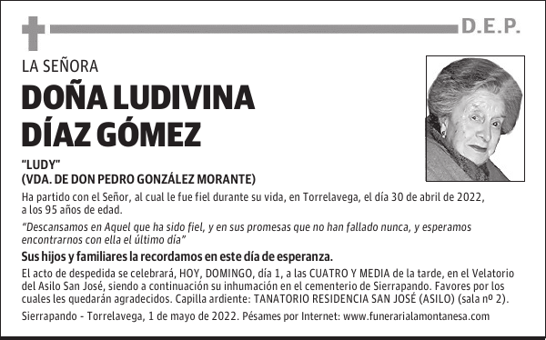 DOÑA LUDIVINA DÍAZ GÓMEZ