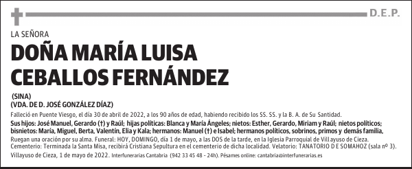 Dª. MARÍA LUISA CEBALLOS FERNÁNDEZ