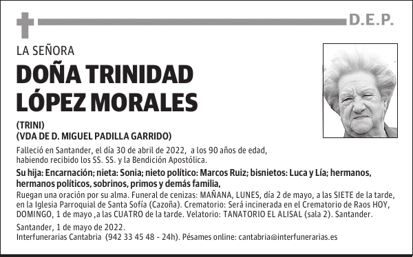 Dª. TRINIDAD LÓPEZ MORALES