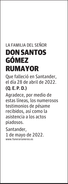 DON SANTOS GÓMEZ RUMAYOR