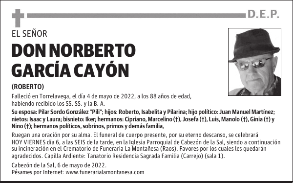 DON NORBERTO GARCÍA CAYÓN