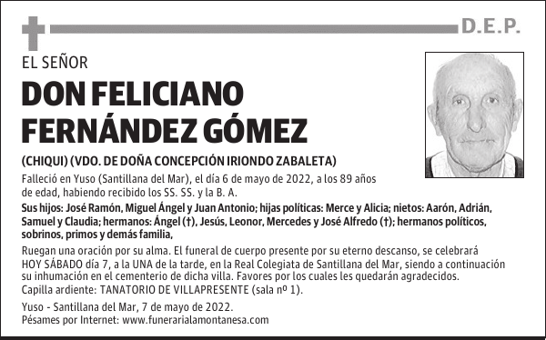 DON FELICIANO FERNÁNDEZ GÓMEZ