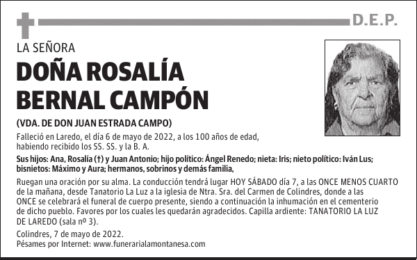 DOÑA ROSALÍA BERNAL CAMPÓN